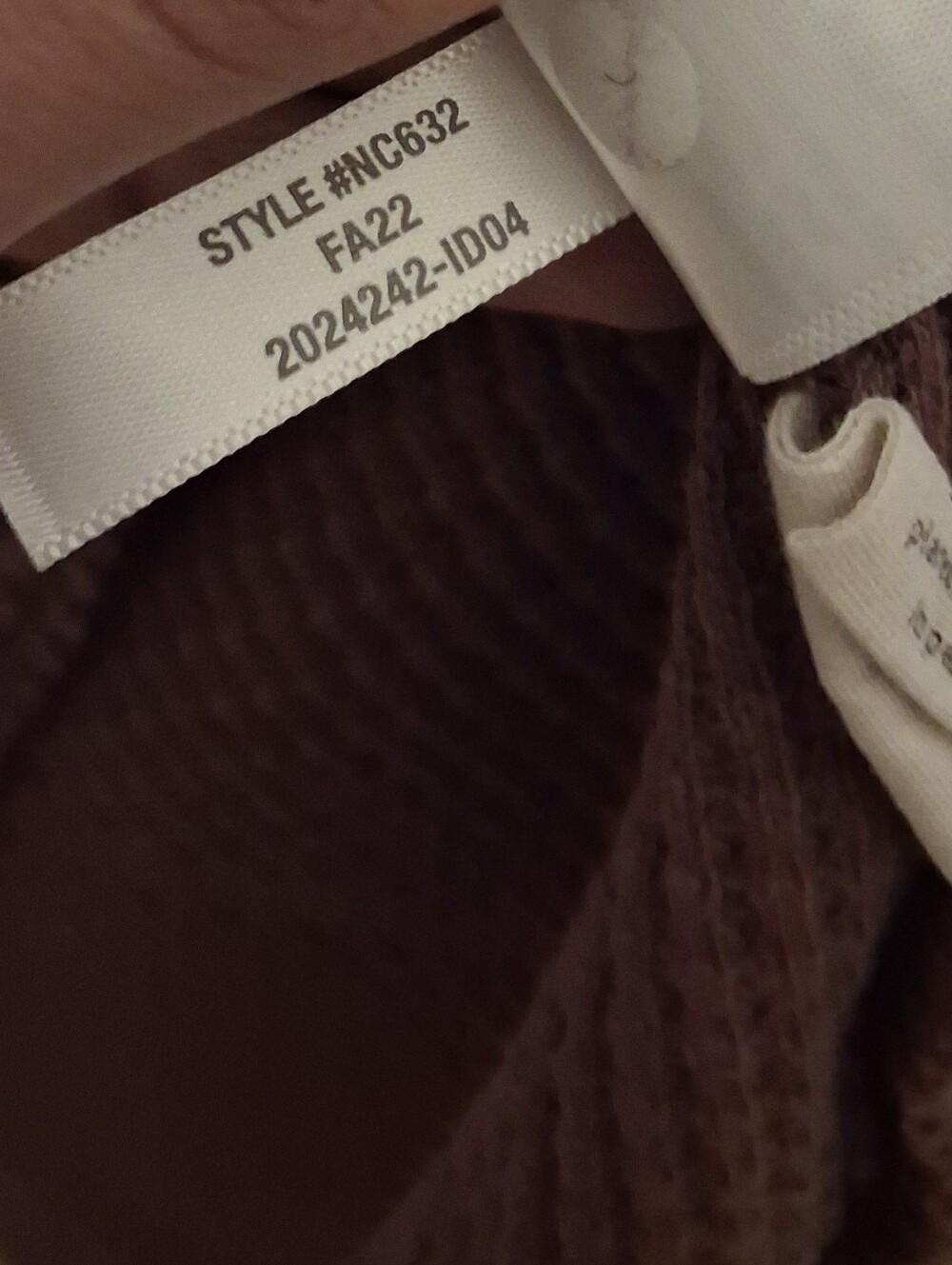 Madewell S Brown Shirt Top Split Neck Long Sleeve Waffle Goblin Granola Cabin - Picture 6 of 8